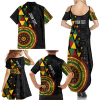 Personalized Adinkra Akan Culture Family Matching Summer Maxi Dress and Hawaiian Shirt Afrikan Colors