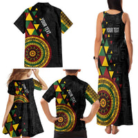 Personalized Adinkra Akan Culture Family Matching Tank Maxi Dress and Hawaiian Shirt Afrikan Colors