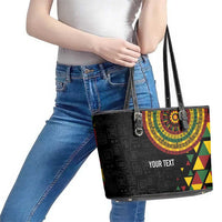 Personalized Adinkra Akan Culture Leather Tote Bag Afrikan Colors