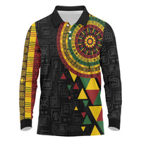 Personalized Adinkra Akan Culture Long Sleeve Polo Shirt Afrikan Colors