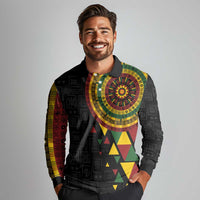 Personalized Adinkra Akan Culture Long Sleeve Polo Shirt Afrikan Colors
