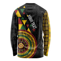 Personalized Adinkra Akan Culture Long Sleeve Shirt Afrikan Colors