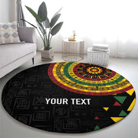 Personalized Adinkra Akan Culture Round Carpet Afrikan Colors