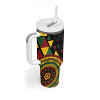 Personalized Adinkra Akan Culture Tumbler With Handle Afrikan Colors