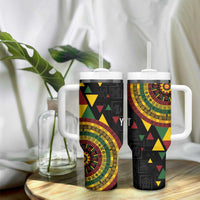 Personalized Adinkra Akan Culture Tumbler With Handle Afrikan Colors