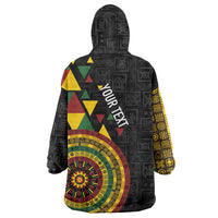 Personalized Adinkra Akan Culture Wearable Blanket Hoodie Afrikan Colors