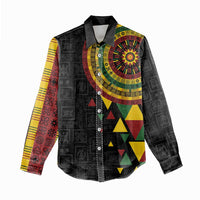 Personalized Adinkra Akan Culture Women Casual Shirt Afrikan Colors
