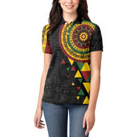 Personalized Adinkra Akan Culture Women Polo Shirt Afrikan Colors