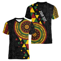 Personalized Adinkra Akan Culture Women V-Neck T-Shirt Afrikan Colors