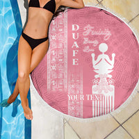 Personalized Adinkra Akan Culture Beach Blanket Women's Day Duafe Symbol