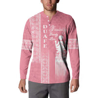 Personalized Adinkra Akan Culture Button Sweatshirt Women's Day Duafe Symbol