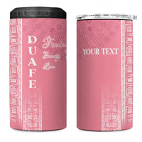 Personalized Adinkra Akan Culture 4 in 1 Can Cooler Tumbler Women's Day Duafe Symbol