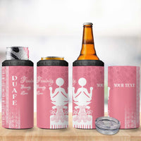 Personalized Adinkra Akan Culture 4 in 1 Can Cooler Tumbler Women's Day Duafe Symbol