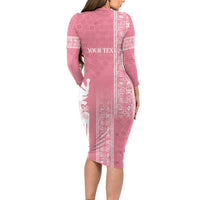 Personalized Adinkra Akan Culture Family Matching Long Sleeve Bodycon Dress and Hawaiian Shirt Women's Day Duafe Symbol