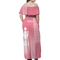 Personalized Adinkra Akan Culture Family Matching Off Shoulder Maxi Dress and Hawaiian Shirt Women's Day Duafe Symbol