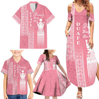 Personalized Adinkra Akan Culture Family Matching Summer Maxi Dress and Hawaiian Shirt Women's Day Duafe Symbol