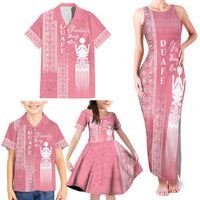 Personalized Adinkra Akan Culture Family Matching Tank Maxi Dress and Hawaiian Shirt Women's Day Duafe Symbol