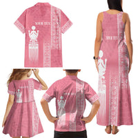 Personalized Adinkra Akan Culture Family Matching Tank Maxi Dress and Hawaiian Shirt Women's Day Duafe Symbol