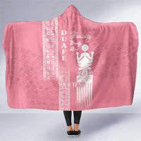 Personalized Adinkra Akan Culture Hooded Blanket Women's Day Duafe Symbol