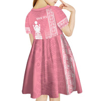 Personalized Adinkra Akan Culture Kid Short Sleeve Dress Women's Day Duafe Symbol