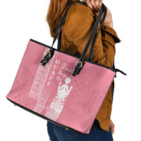 Personalized Adinkra Akan Culture Leather Tote Bag Women's Day Duafe Symbol
