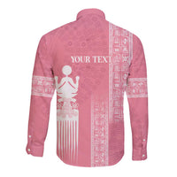 Personalized Adinkra Akan Culture Long Sleeve Button Shirt Women's Day Duafe Symbol