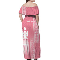 Personalized Adinkra Akan Culture Off Shoulder Maxi Dress Women's Day Duafe Symbol