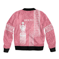 Personalized Adinkra Akan Culture Sleeve Zip Bomber Jacket Women's Day Duafe Symbol