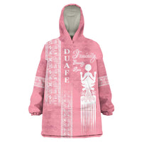 Personalized Adinkra Akan Culture Wearable Blanket Hoodie Women's Day Duafe Symbol