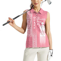Personalized Adinkra Akan Culture Women Sleeveless Polo Shirt Women's Day Duafe Symbol