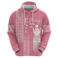 Personalized Adinkra Akan Culture Zip Hoodie Women's Day Duafe Symbol