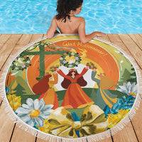 Sverige Glad Midsommar Beach Blanket Majstang Dancing