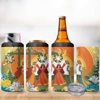Sverige Glad Midsommar 4 in 1 Can Cooler Tumbler Majstang Dancing