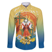 Sverige Glad Midsommar Family Matching Long Sleeve Bodycon Dress and Hawaiian Shirt Majstang Dancing