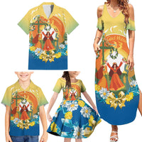 Sverige Glad Midsommar Family Matching Summer Maxi Dress and Hawaiian Shirt Majstang Dancing