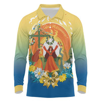 Sverige Glad Midsommar Long Sleeve Polo Shirt Majstang Dancing