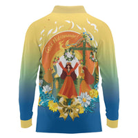 Sverige Glad Midsommar Long Sleeve Polo Shirt Majstang Dancing