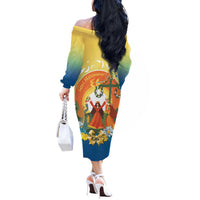 Sverige Glad Midsommar Off The Shoulder Long Sleeve Dress Majstang Dancing