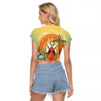 Sverige Glad Midsommar Raglan Cropped T Shirt Majstang Dancing