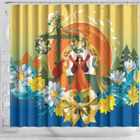 Sverige Glad Midsommar Shower Curtain Majstang Dancing