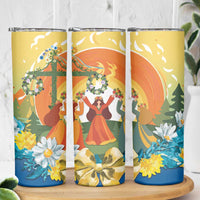Sverige Glad Midsommar Skinny Tumbler Majstang Dancing
