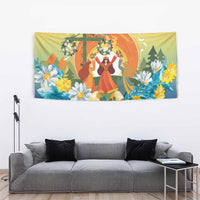 Sverige Glad Midsommar Tapestry Majstang Dancing