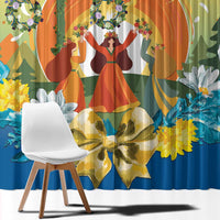 Sverige Glad Midsommar Window Curtain Majstang Dancing