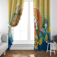 Sverige Glad Midsommar Window Curtain Majstang Dancing