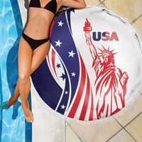 Fourth Of July USA Beach Blanket American Dream - Statue Of Liberty
