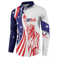 Fourth Of July USA Button Sweatshirt American Dream - Statue Of Liberty