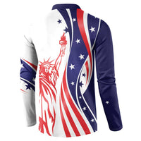 Fourth Of July USA Button Sweatshirt American Dream - Statue Of Liberty