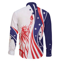 Fourth Of July USA Family Matching Off Shoulder Maxi Dress and Hawaiian Shirt American Dream - Statue Of Liberty