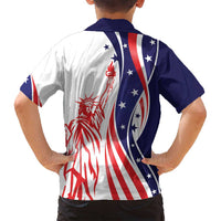 Fourth Of July USA Family Matching Tank Maxi Dress and Hawaiian Shirt American Dream - Statue Of Liberty