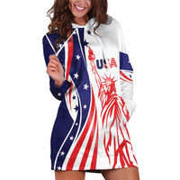 Fourth Of July USA Hoodie Dress American Dream - Statue Of Liberty